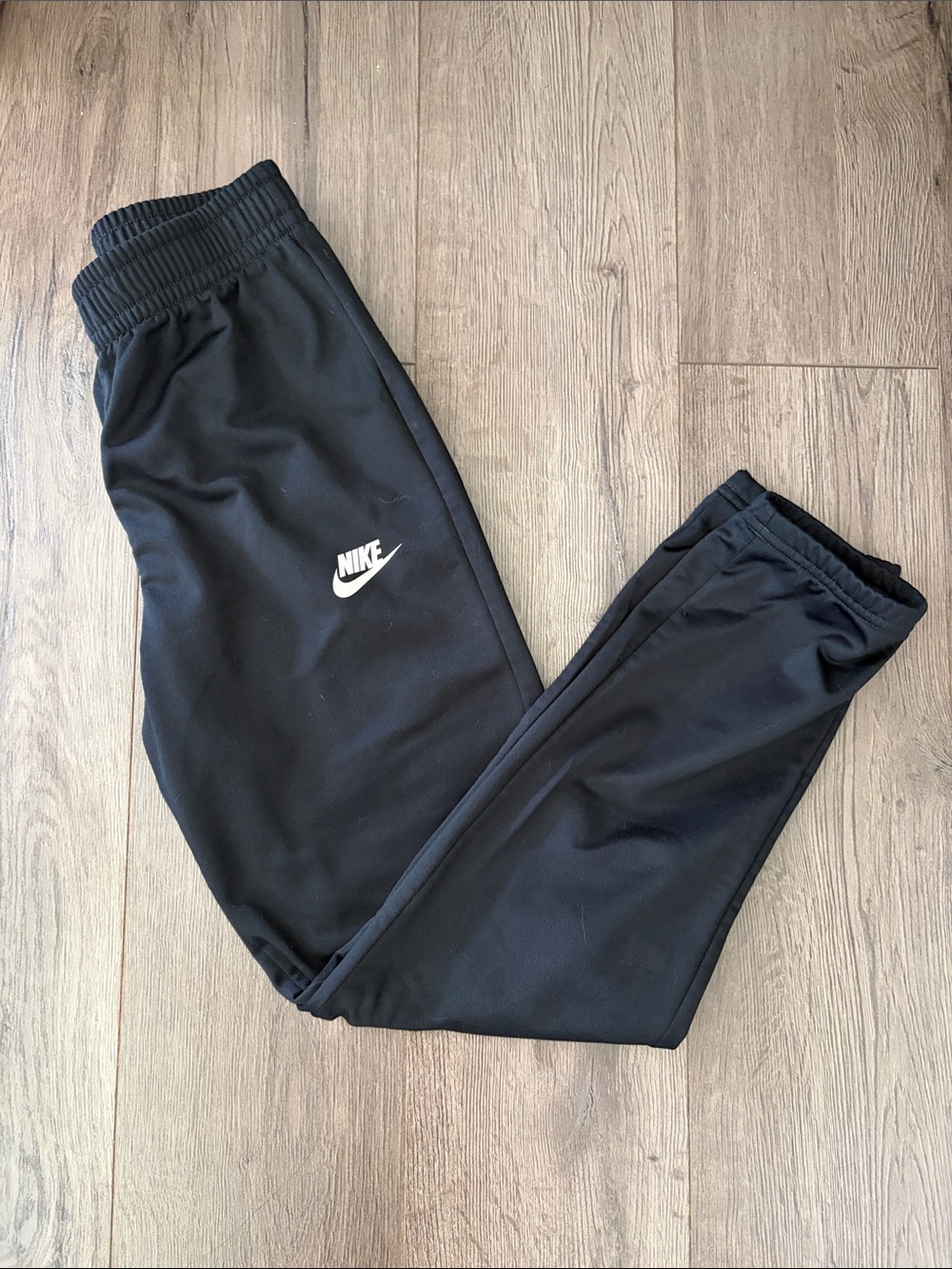 Nike Kids Black Joggers with White Swoosh. Boy’s size medium